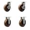 Service Caster 8'' Heavy Duty High Temp Phenolic Caster Set 2 Swivel Lock and Brake 2 Rigid, 4PK CRAN-KP92S830-PHRHT-SLB-BSL-2-R-2 - alternate 1